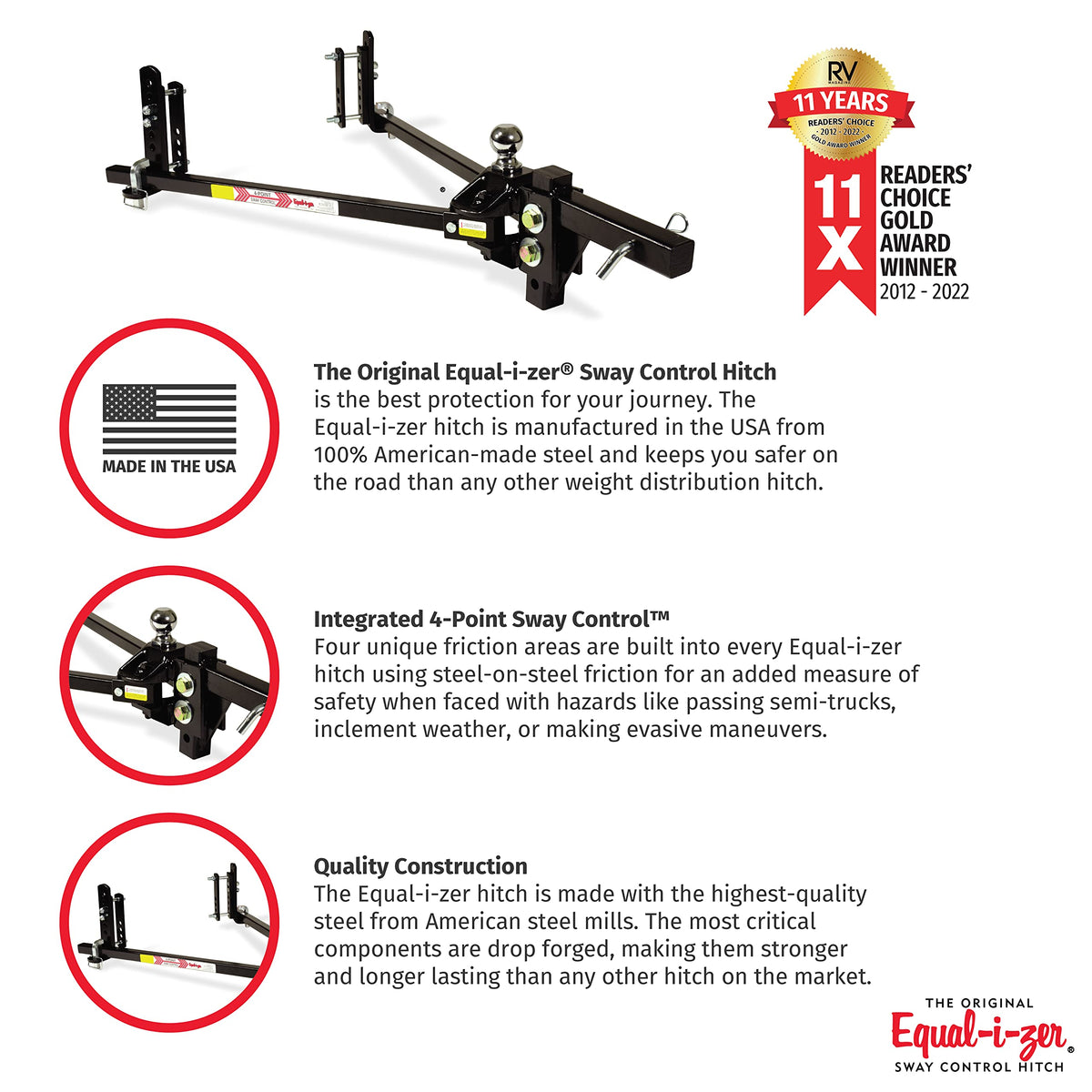 4-point Sway Control Hitch, 10,000 Lbs Trailer Weight Rating H4060