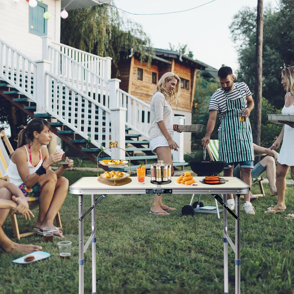3FT Adjustable Height Aluminum Folding Camping Table Y8446