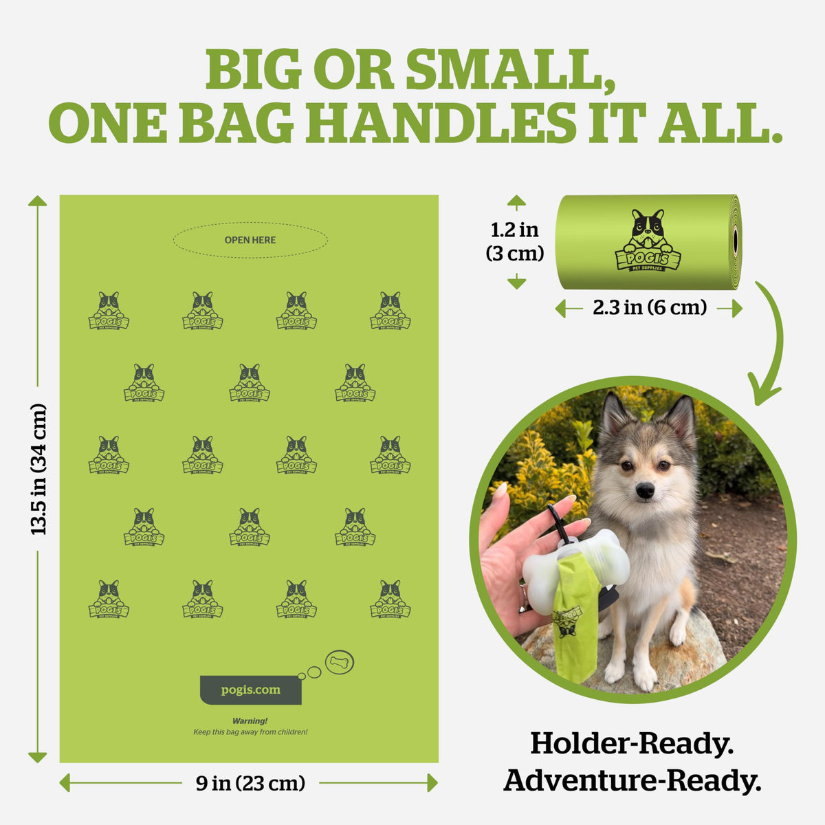Dog Poop Bag Holder & Dispenser with 15 Unscented Bags E935