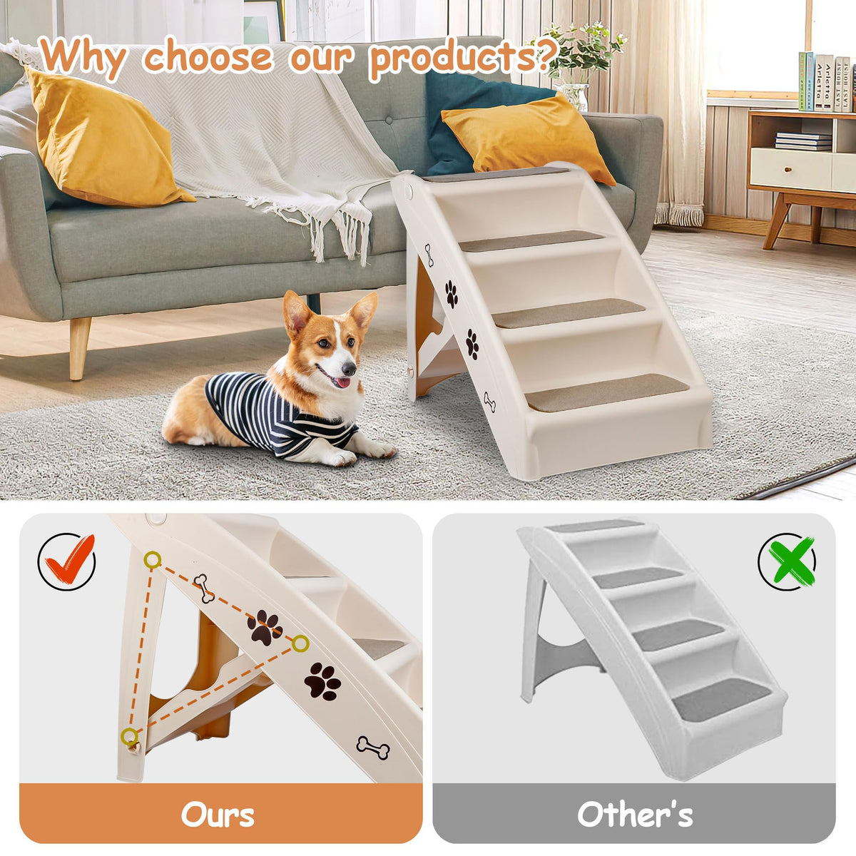 4-Step Non-Slip Dog Stairs M39199