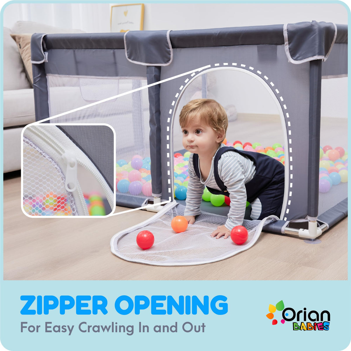 Baby Playpen 50x50 Grey Y5753