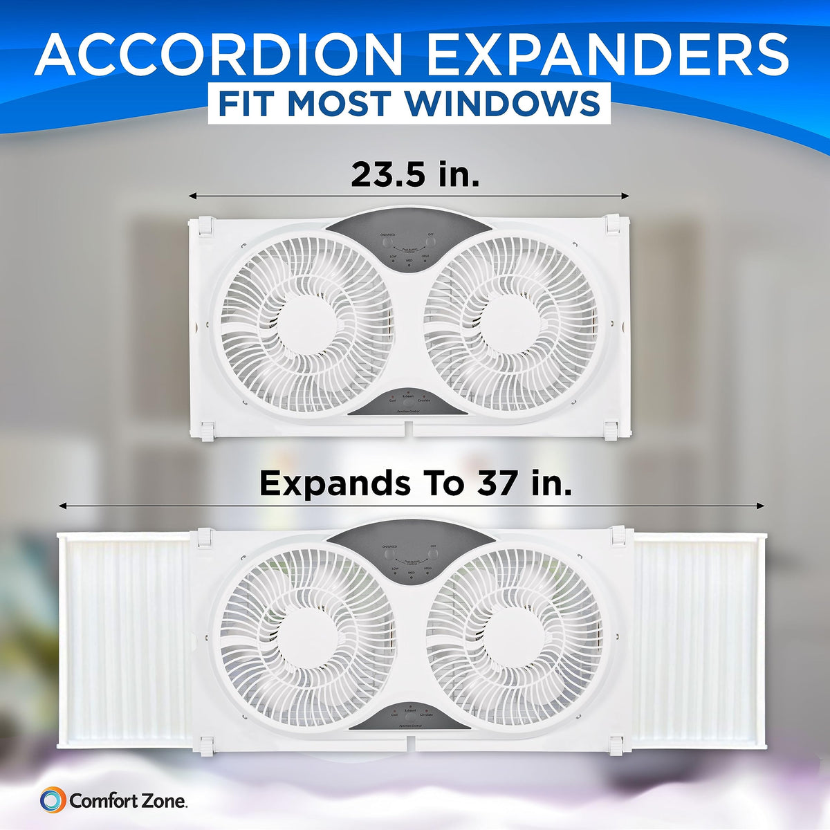 9-Inch Smart WiFi Twin Window Fan with App & Voice Control L155