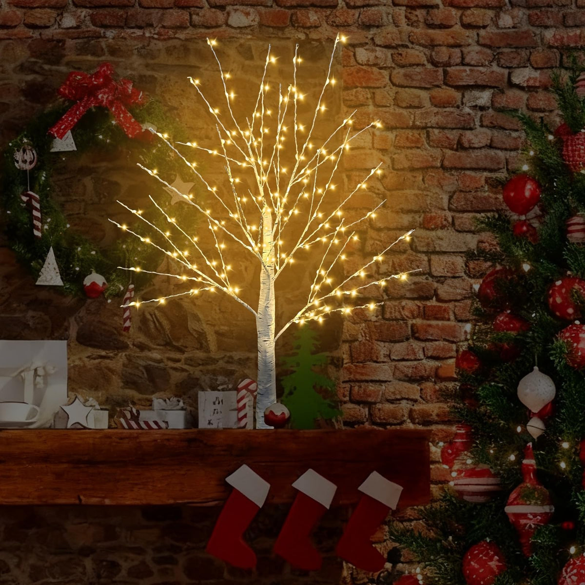 24 Inch LED Birch Tree 2 Pack U30507