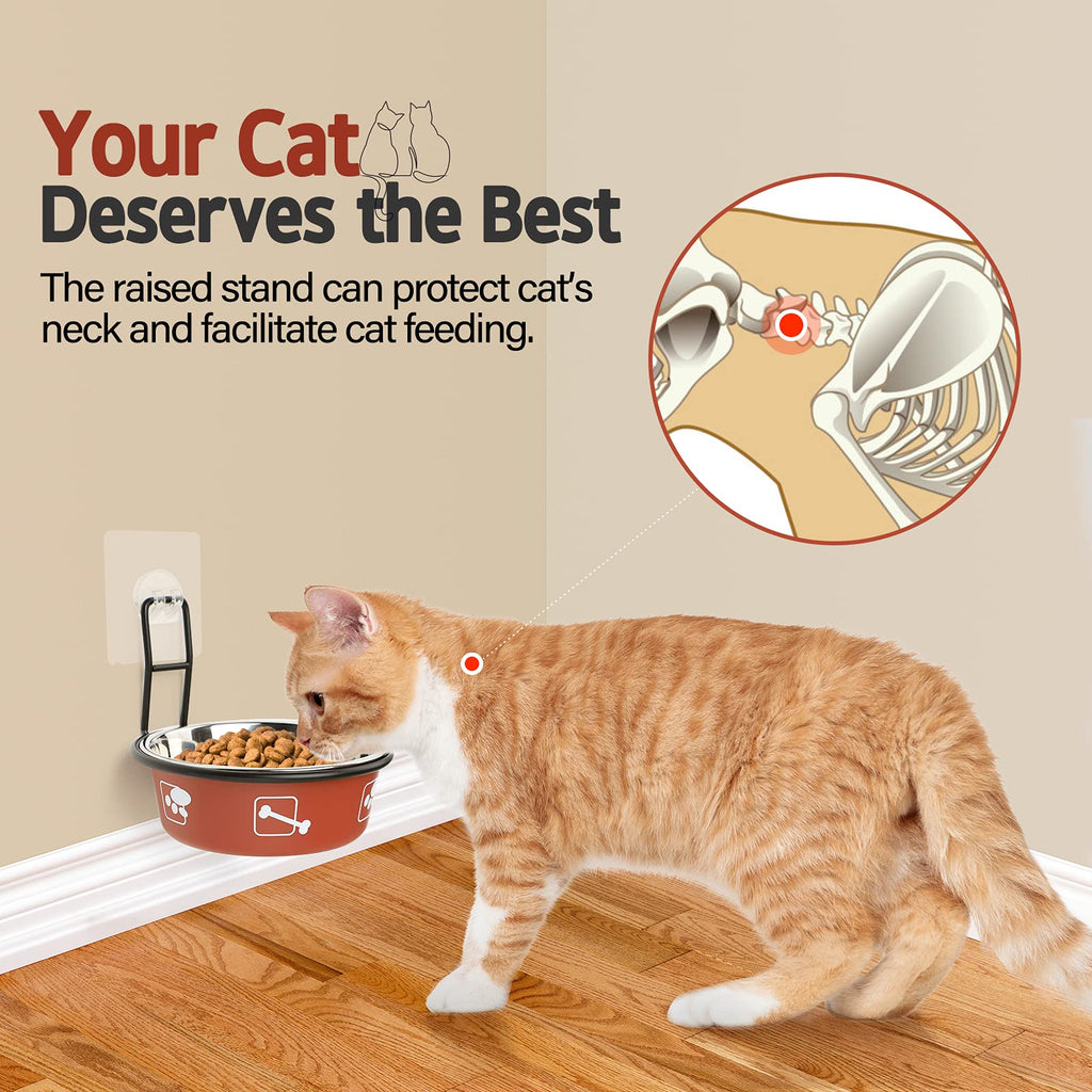 Elevated Stainless Steel Pet Bowls with Stand, 2 Packs F161276
