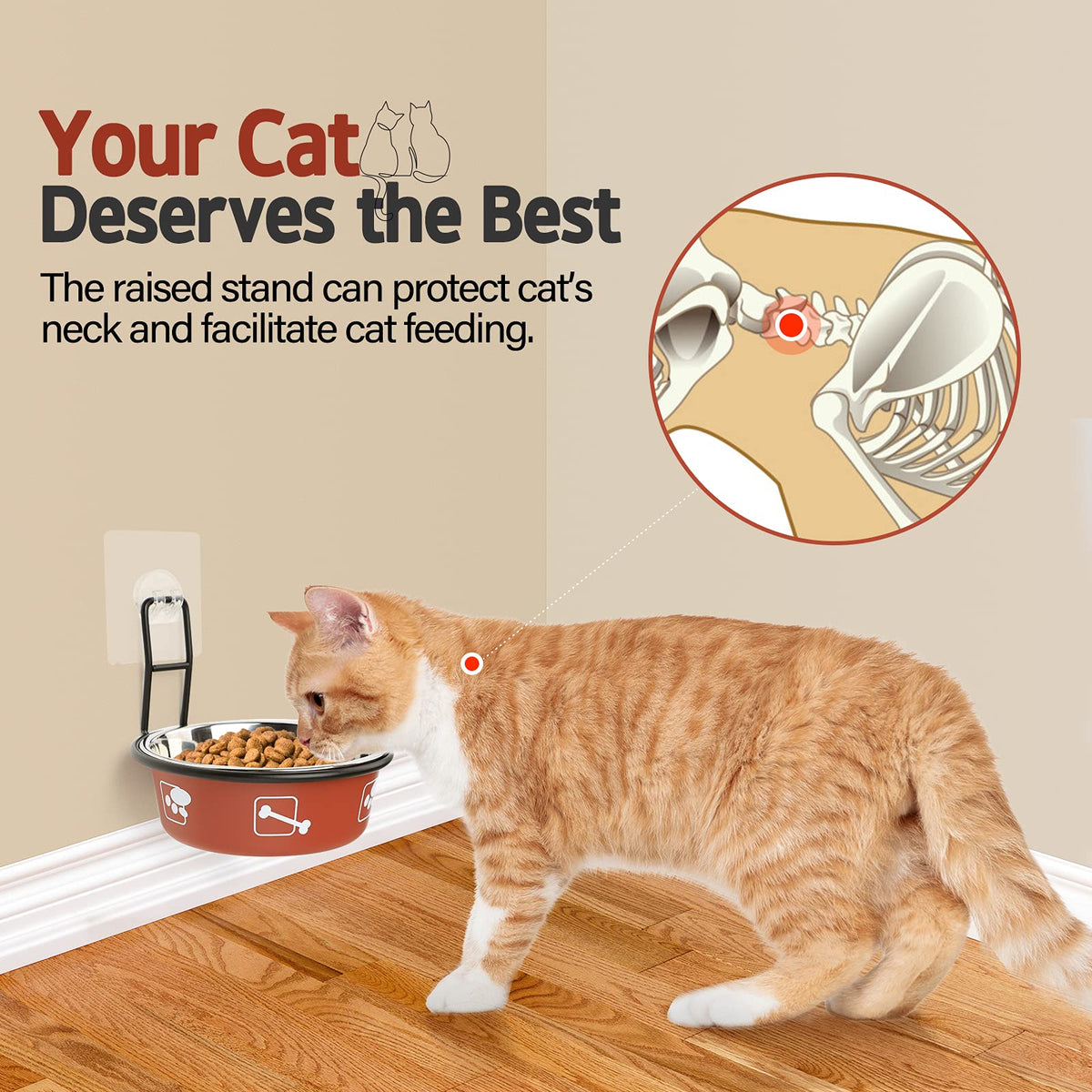 Elevated Stainless Steel Pet Bowls with Stand, 2 Packs F161276