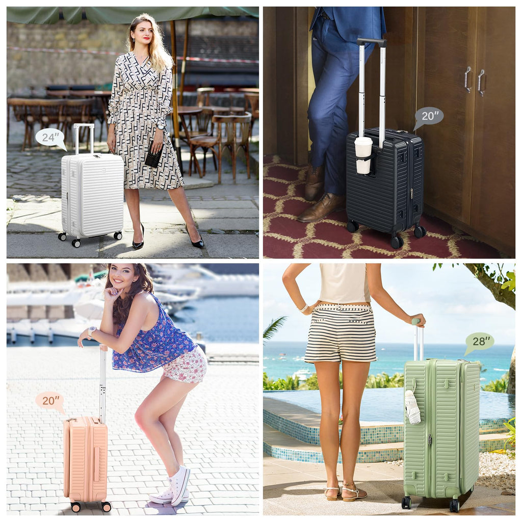 20 Inch White Hard Shell Carry on Luggage with Wheels V241598