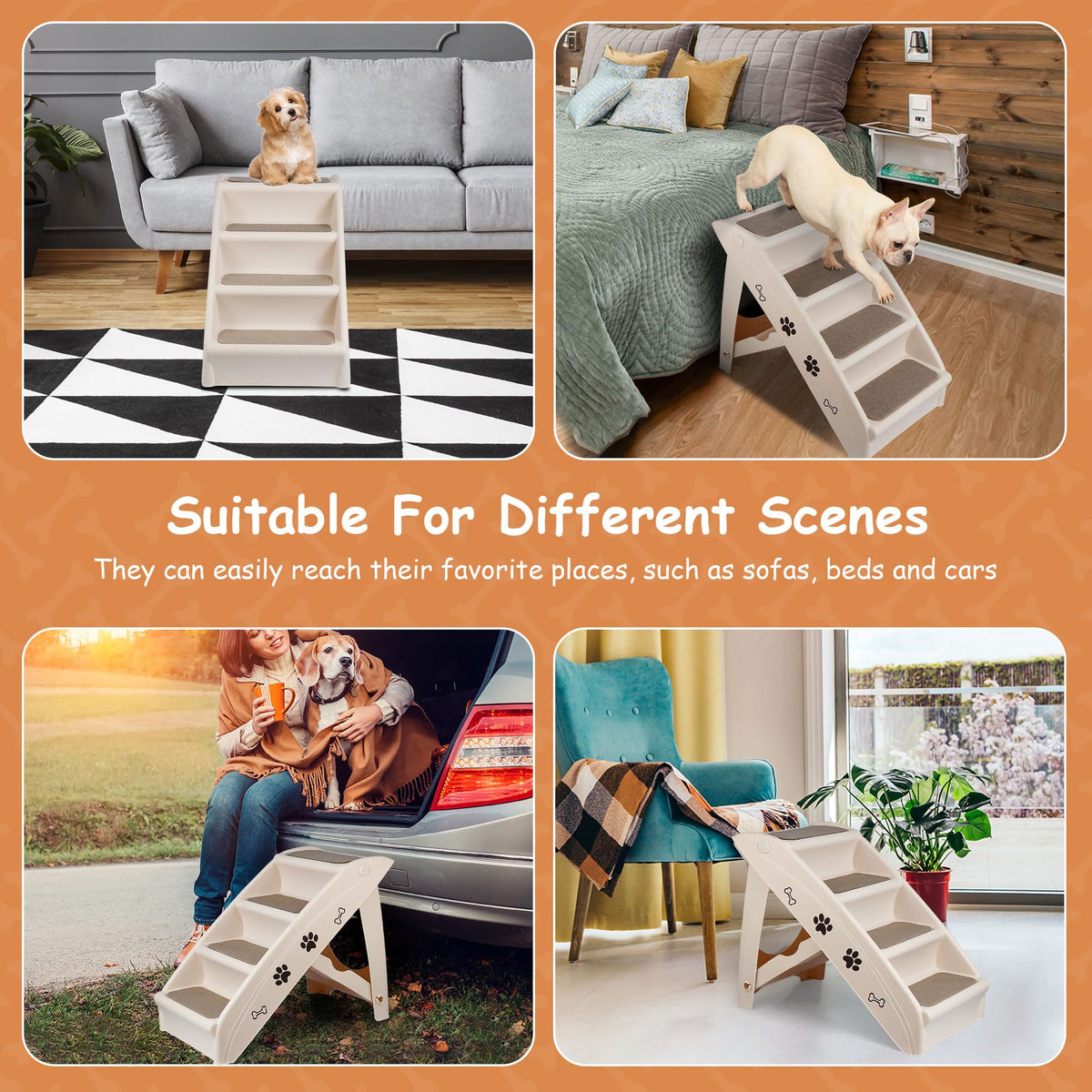 4-Step Non-Slip Dog Stairs M39199