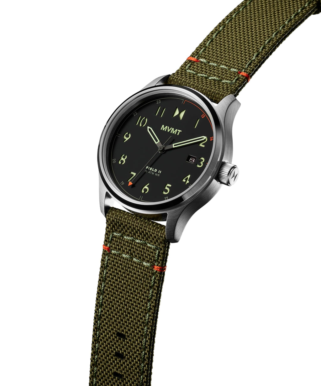 Men's 3 Hand Stainless Steel Nylon Strap Watch 41mm D944