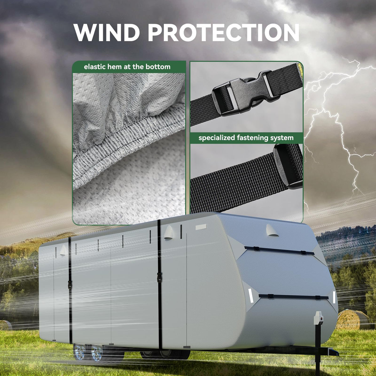 Grey 27'-30' RV Travel Trailer Cover K346