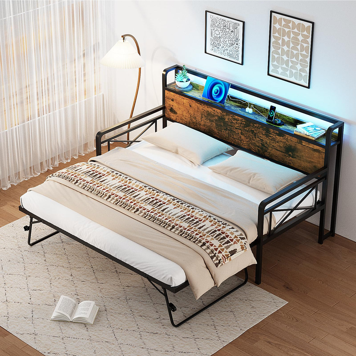 Twin Daybed with Pop Up Trundle N862