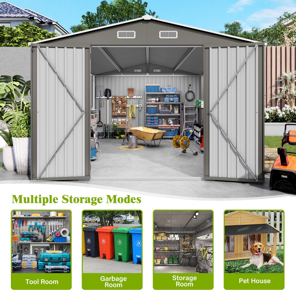 10x14 FT Outdoor Metal Storage Shed E38918