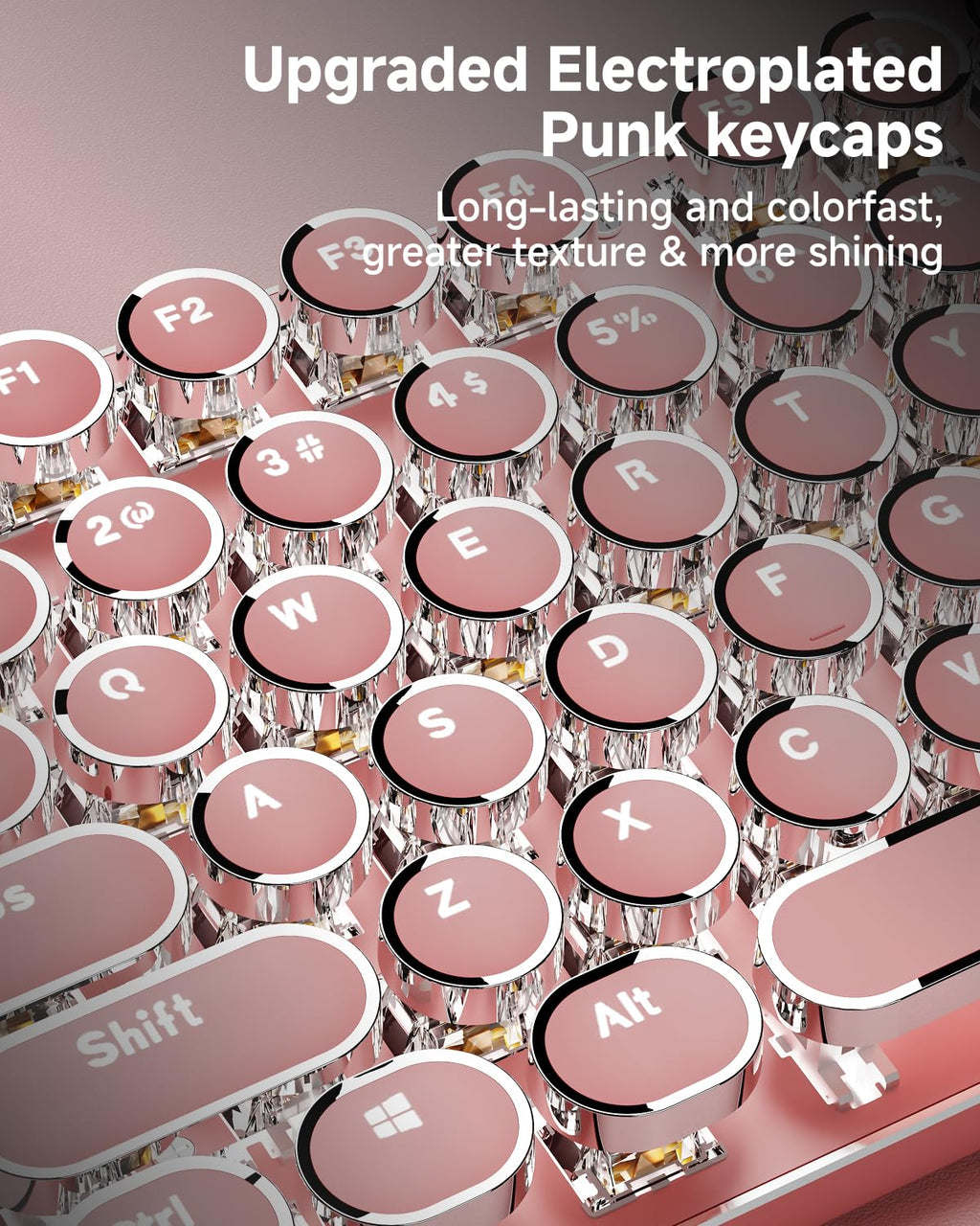 Pink Wireless Mechanical Keyboard H4670