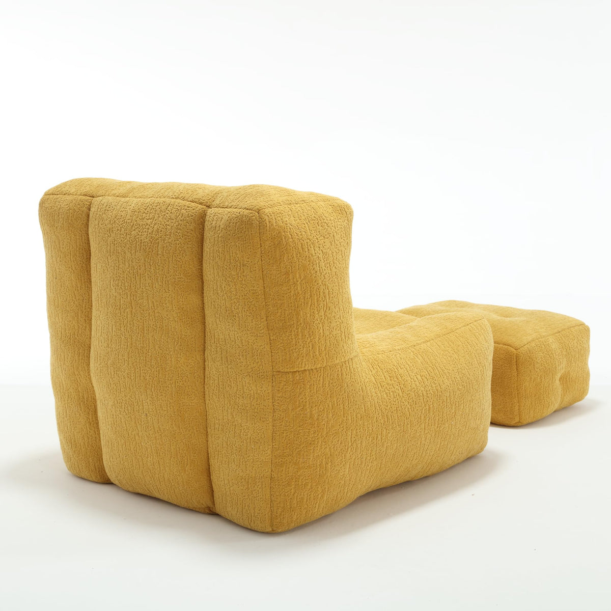 Velvet Fluffy Bean Bag Chair with Ottoman N3484