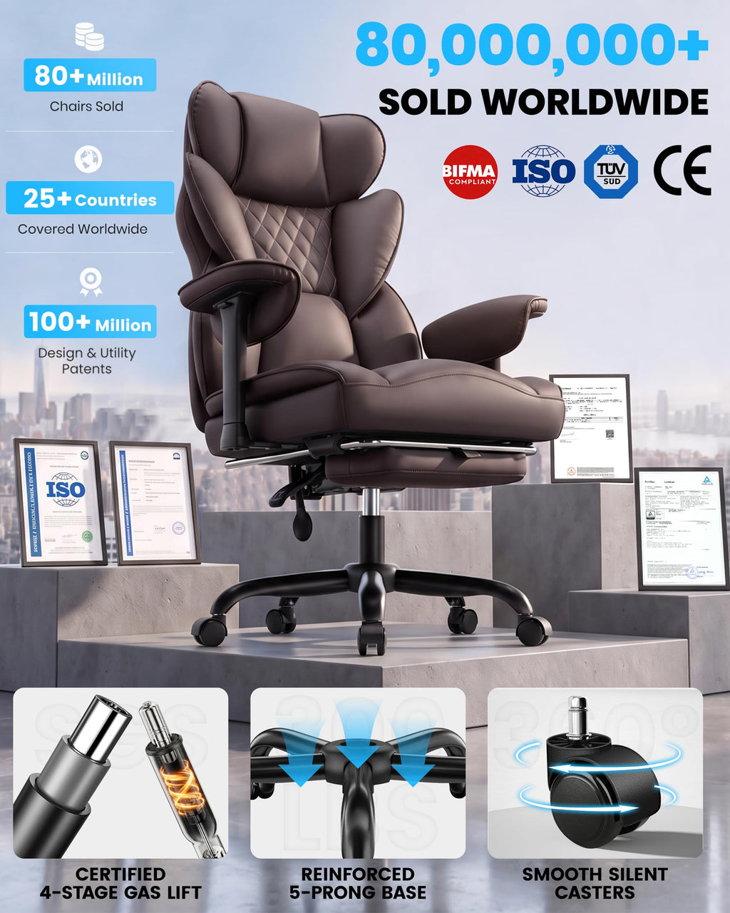 Office Chair with Adjustable Lumbar Support O7259