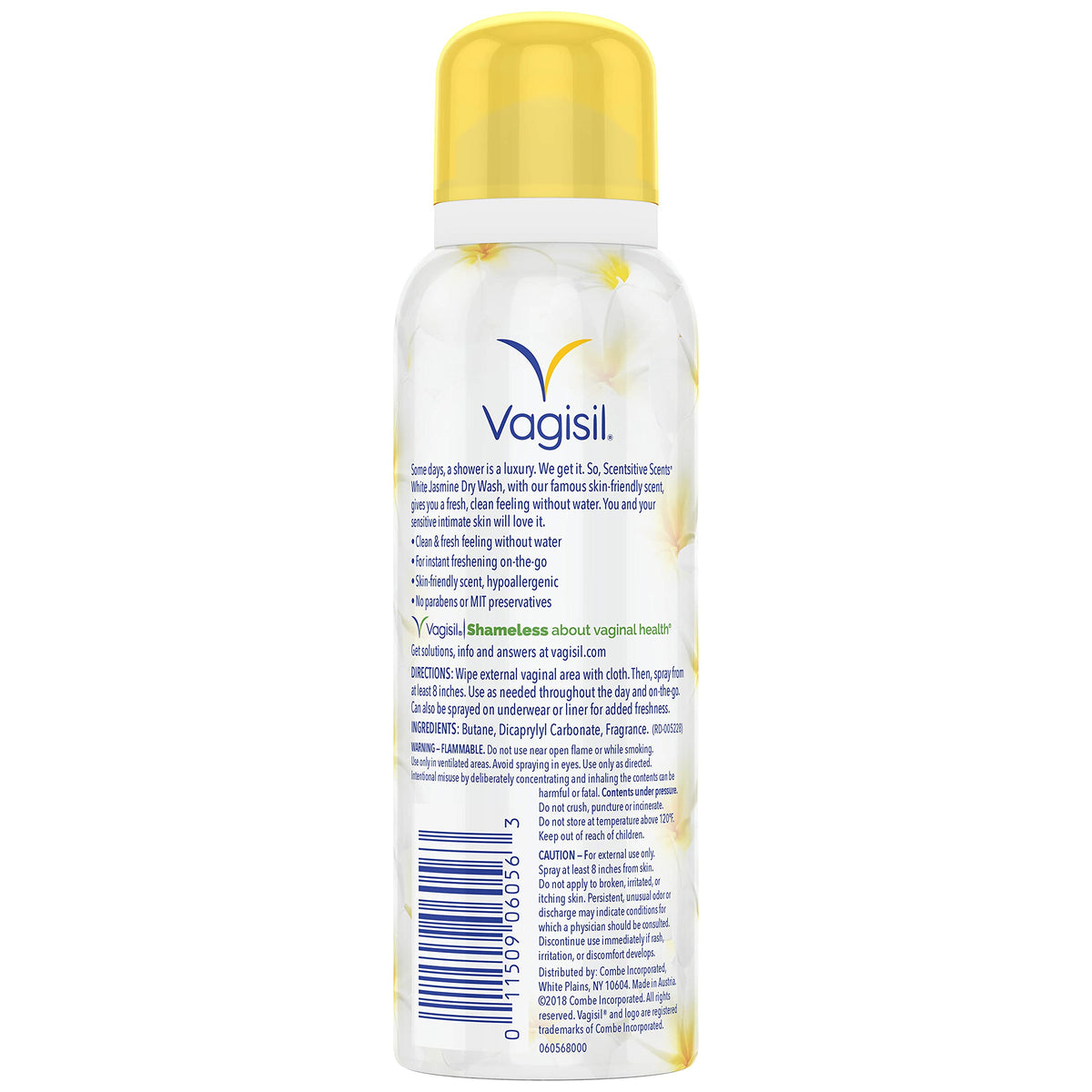 Feminine Dry Spray White Jasmine 2.6 Oz V2528