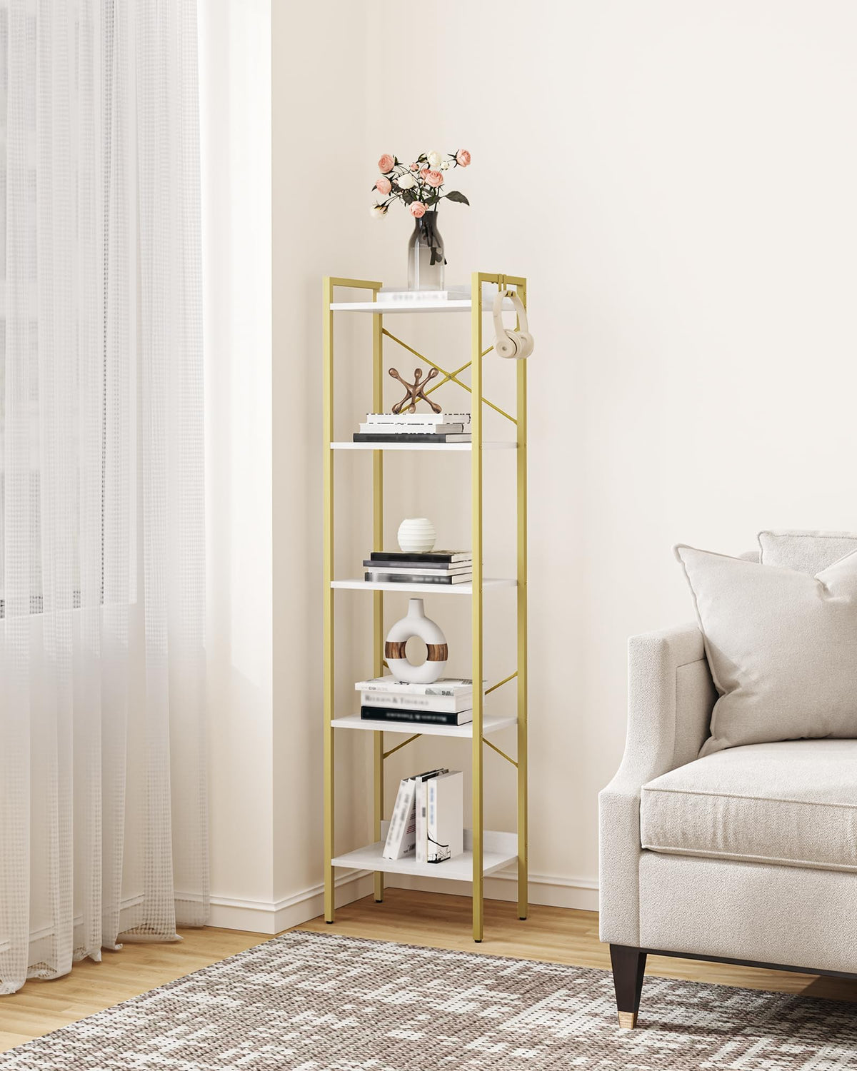 Bookshelf with 2 Hooks V13533