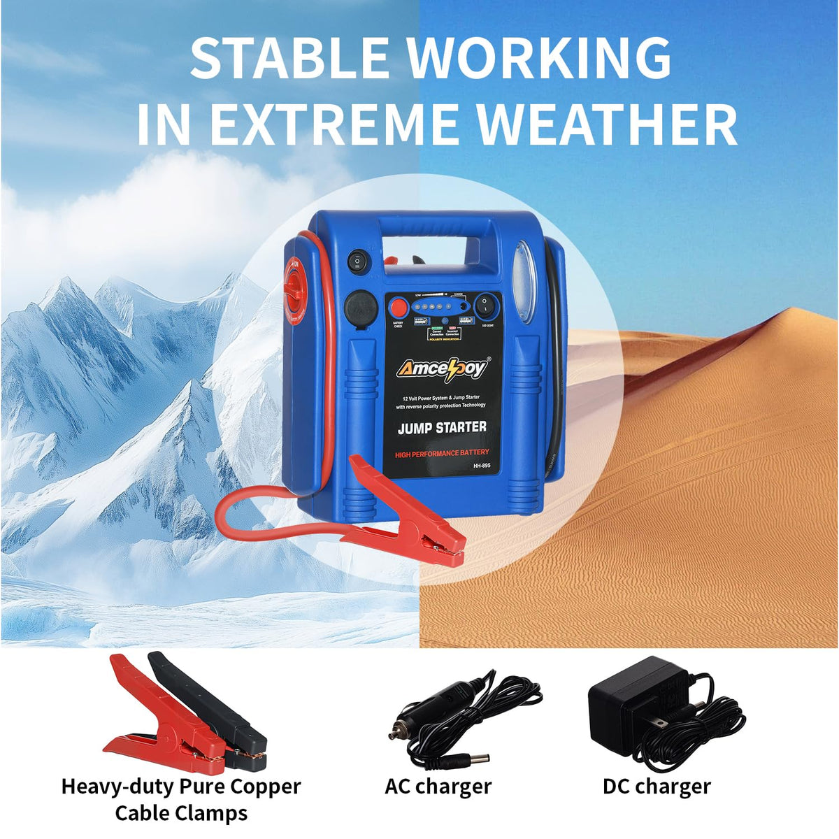 2000 Peak Amp 12V Car Battery Jump Starter C58167