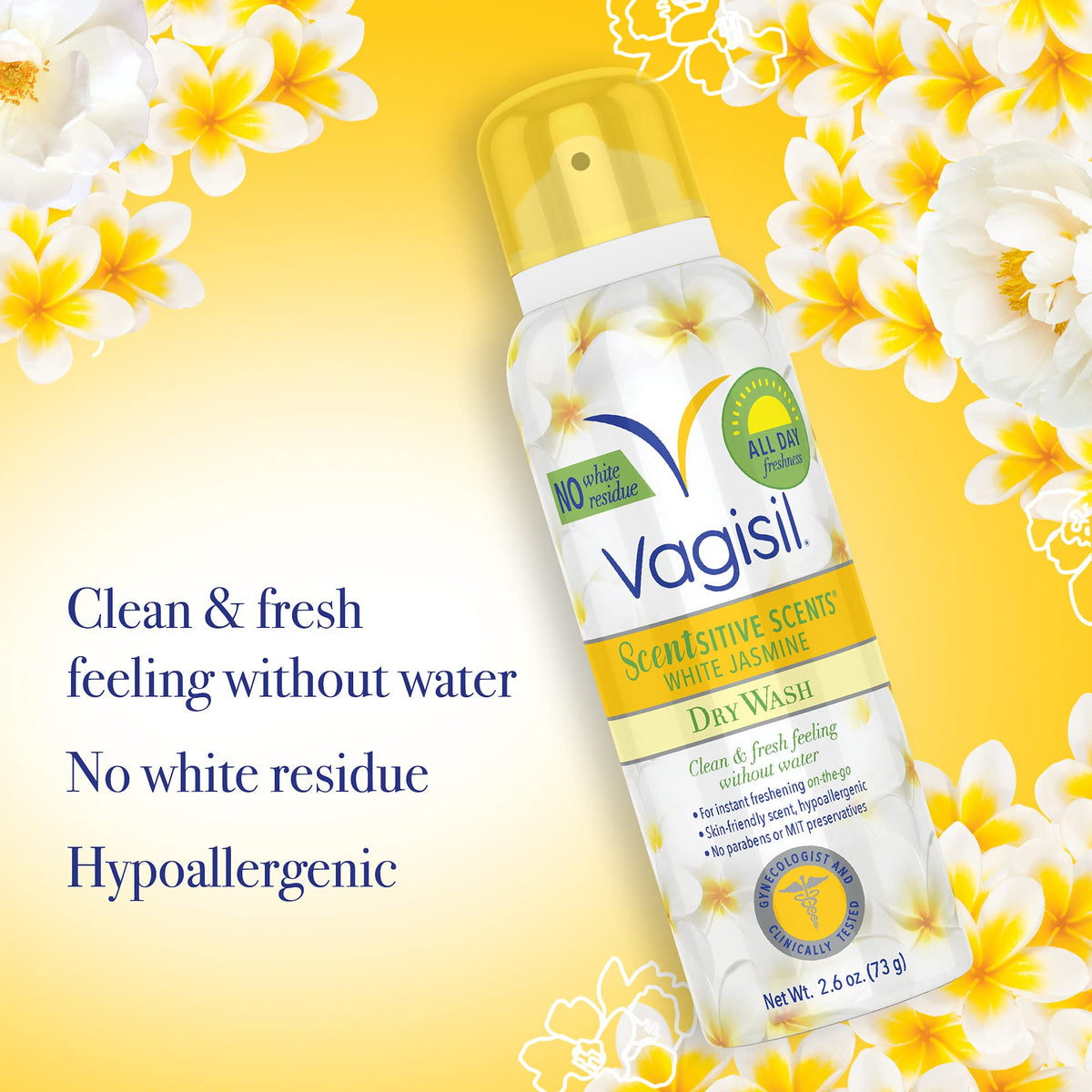 Feminine Dry Spray White Jasmine 2.6 Oz V2528