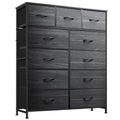 Black 11 Drawer Fabric Dresser T850878