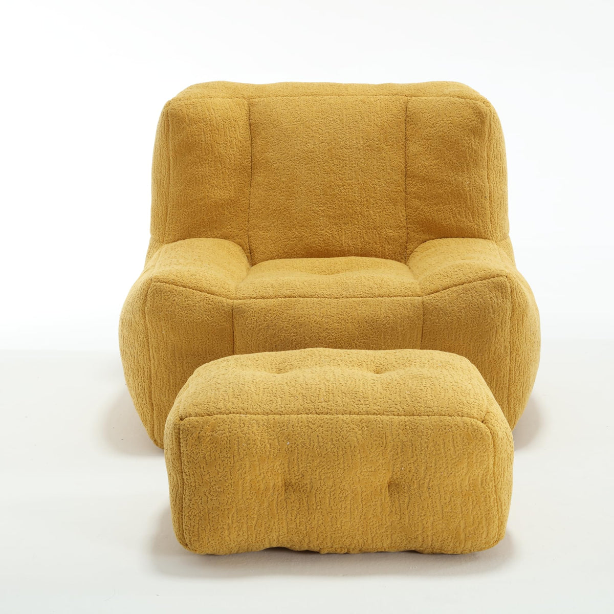 Velvet Fluffy Bean Bag Chair with Ottoman N3484