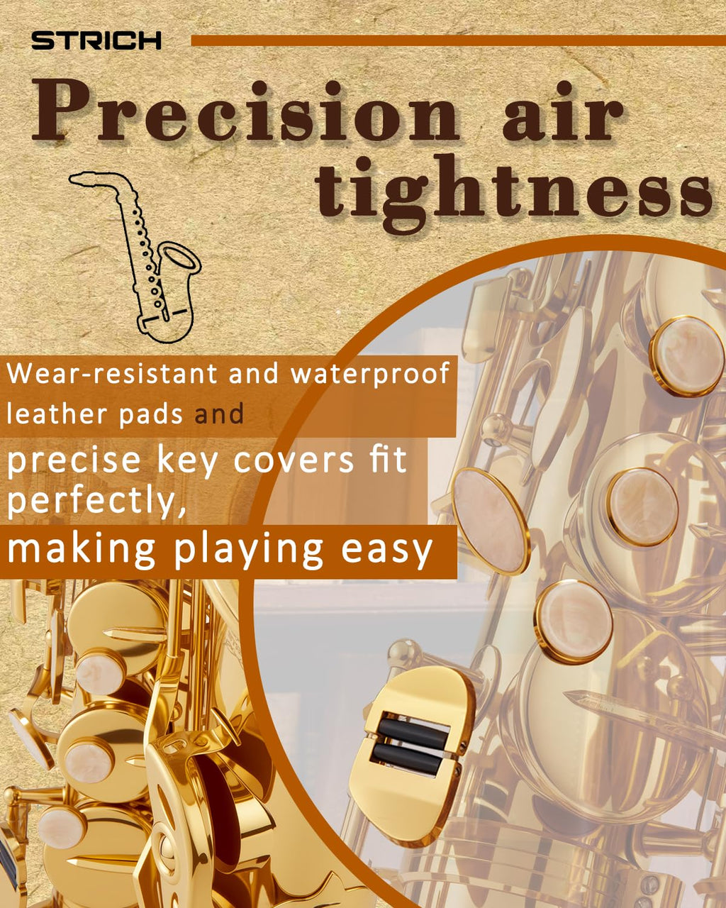 Alto Saxophone Brass Student Beginner Kit with Hard Case U50638