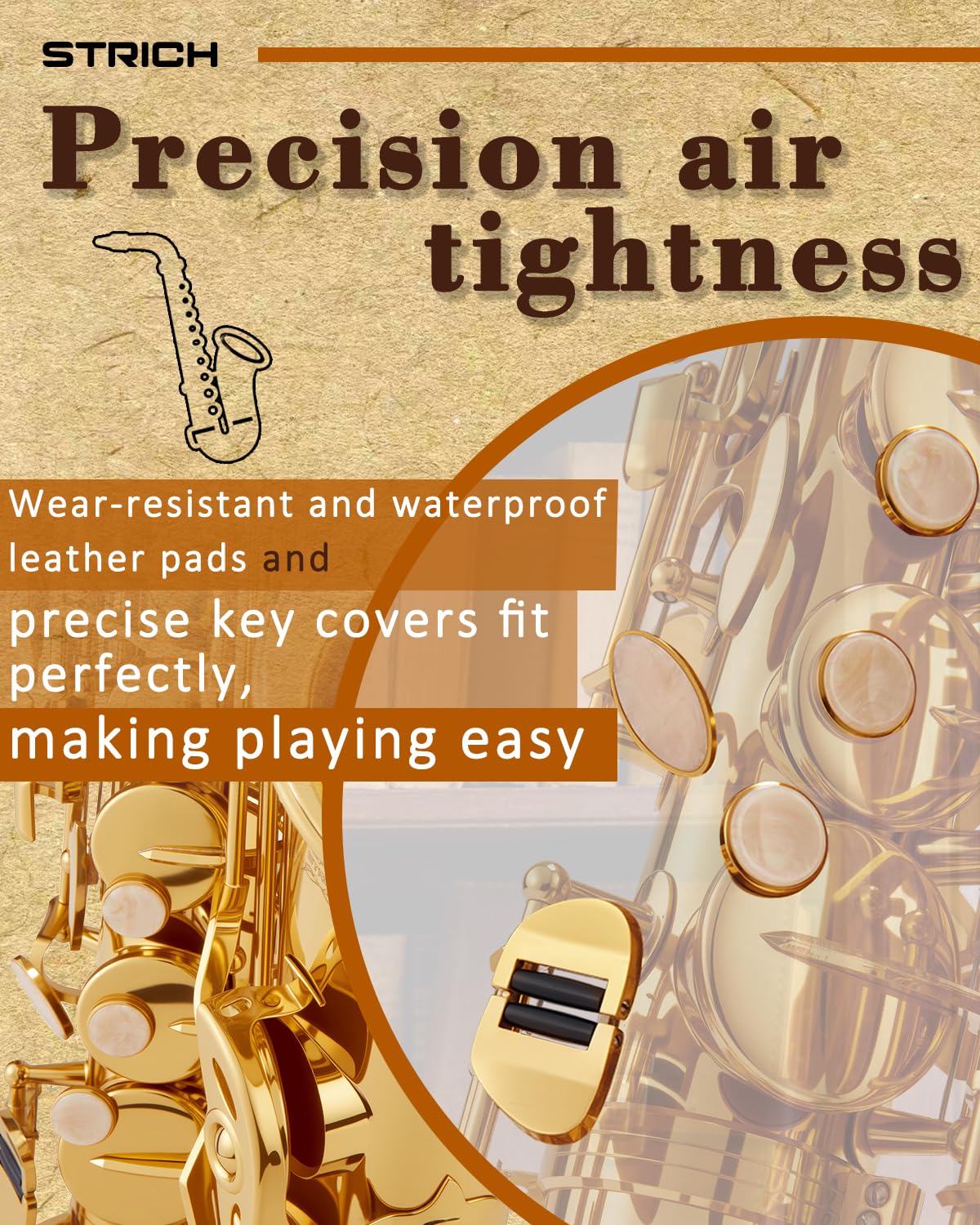 Alto Saxophone Brass Student Beginner Kit with Hard Case U50638