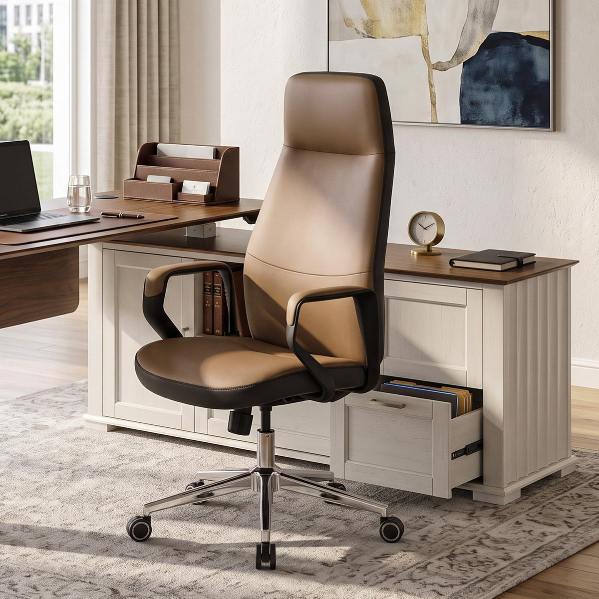 Brown Leather Executive Office Chair K2720