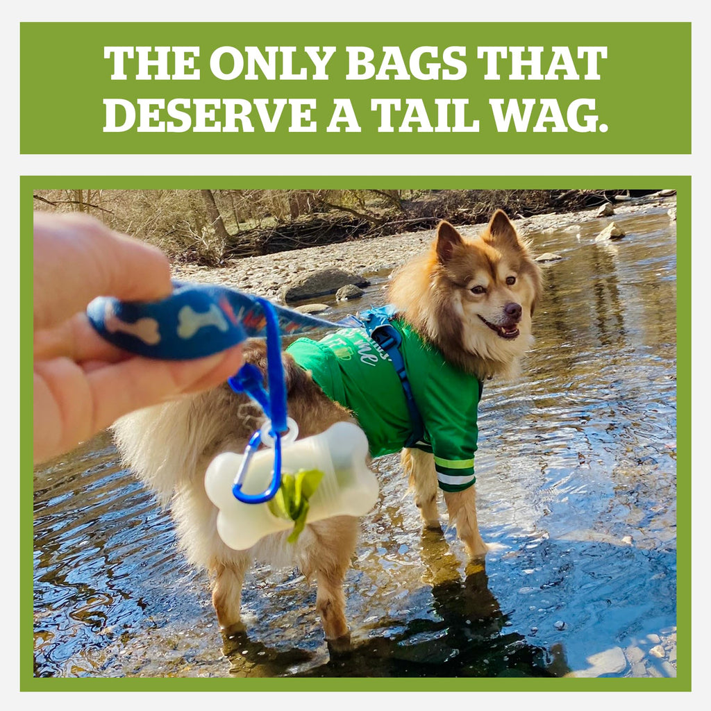 Dog Poop Bag Holder & Dispenser with 15 Unscented Bags E935