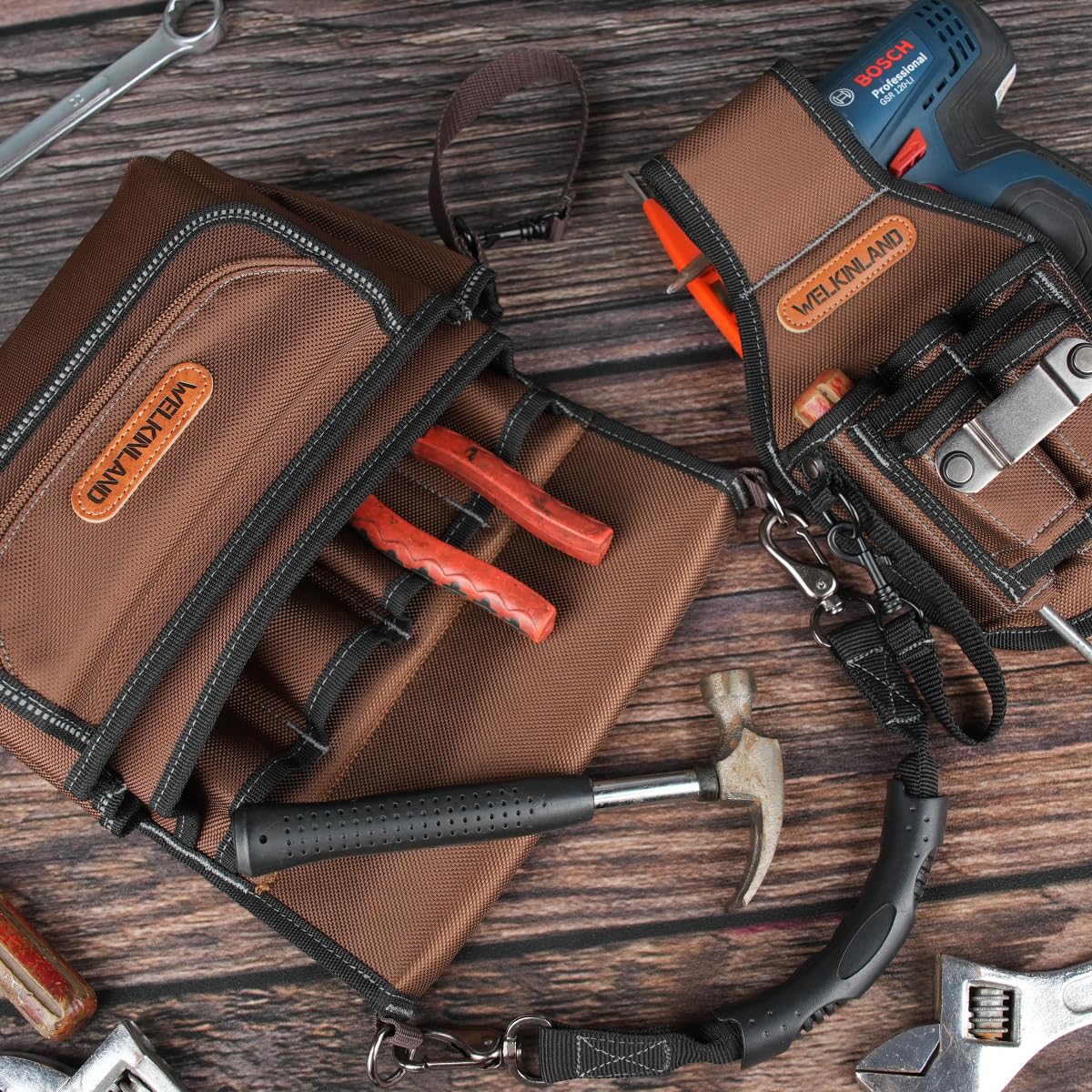 7-Pocket & 10-Pocket Tool Belt Pouches Set J703