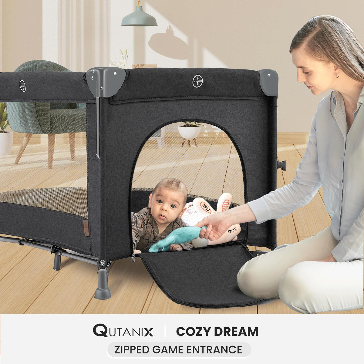 2-in-1 Pack and Play with Mattress, Bassinet and Playpen Z4183