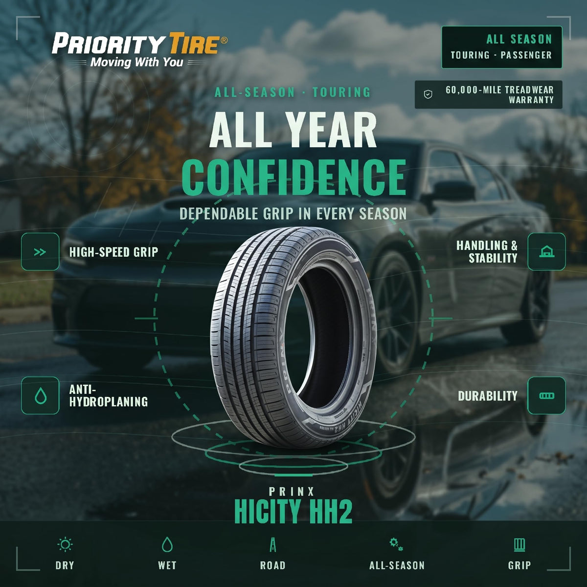 All Season 205/65R15 99H XL Passenger Tire T325180