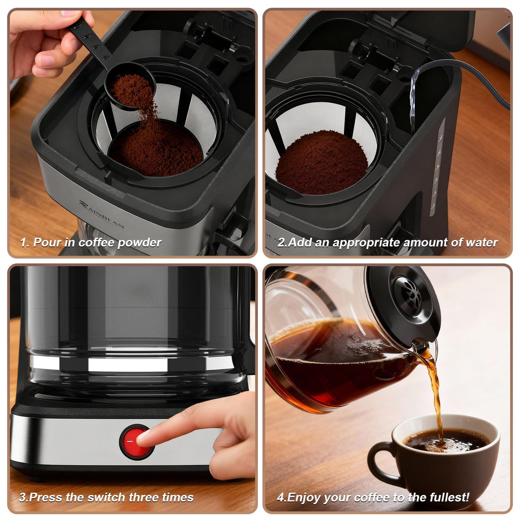 12-Cup Drip Coffee Maker with Glass Carafe Z754