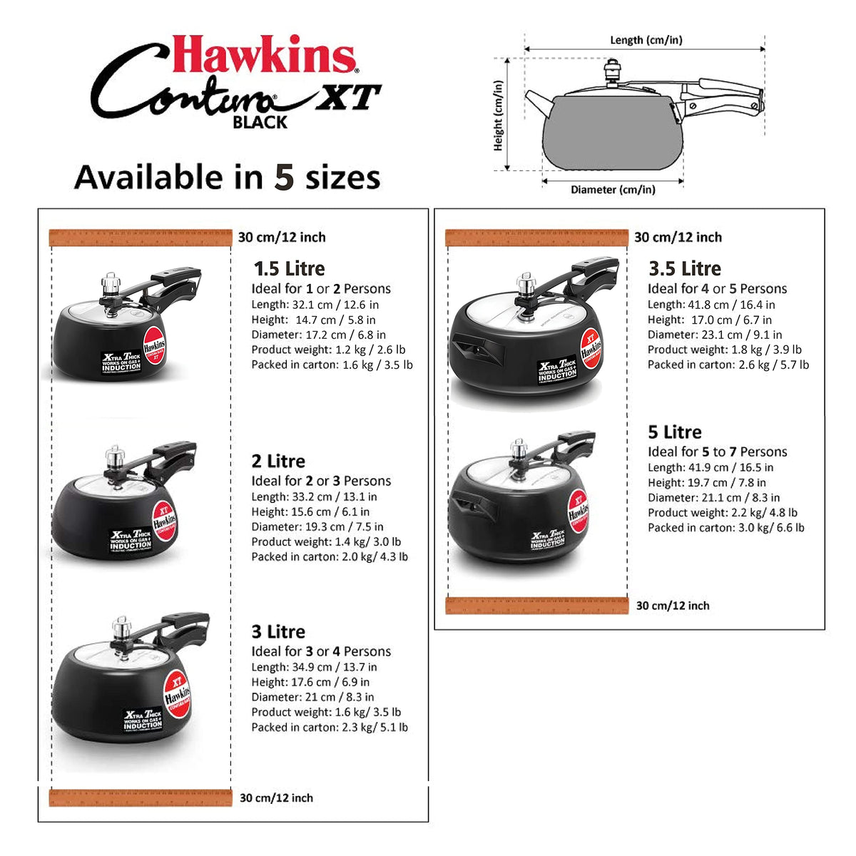 Black 2 Liter Pressure Cooker X191353
