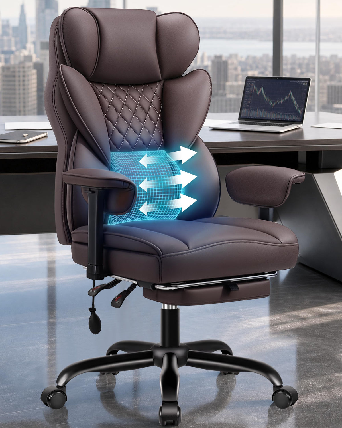 Office Chair with Adjustable Lumbar Support O7259