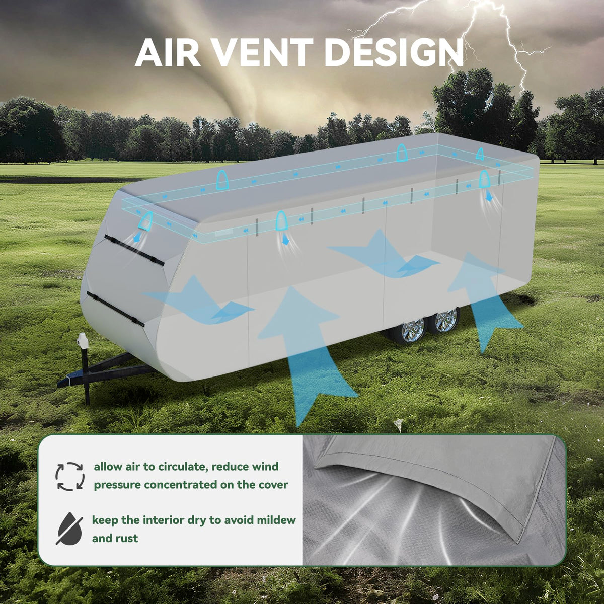 Grey 27'-30' RV Travel Trailer Cover K346