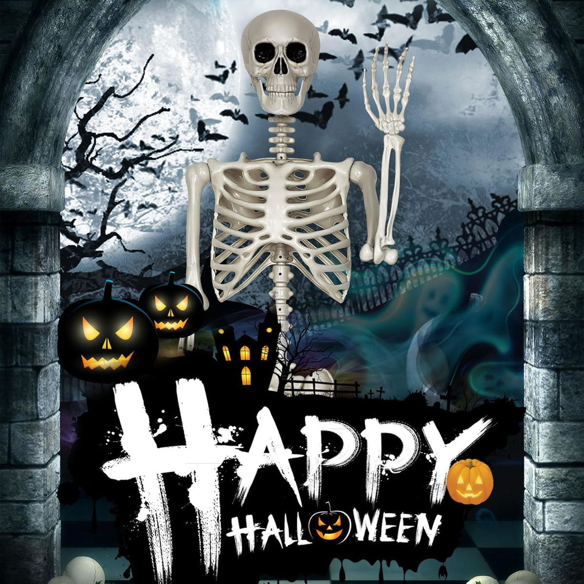 5.4FT Posable Skeleton Decorations L426
