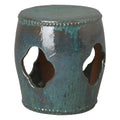 Teal Round Ceramic Garden Stool U50600