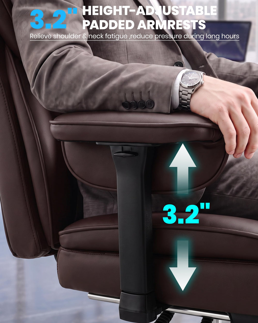 Office Chair with Adjustable Lumbar Support O7259
