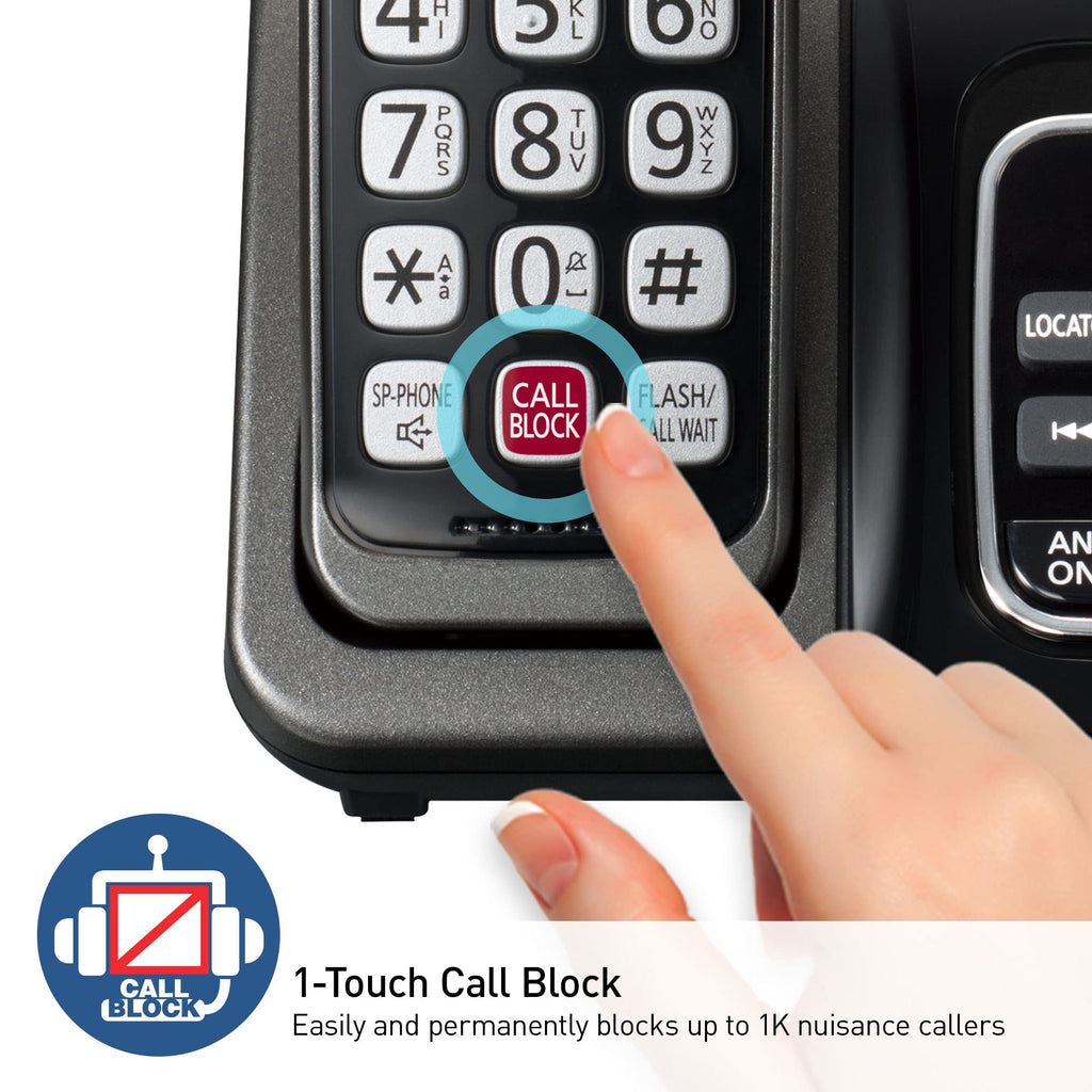Cordless Phone with Answering Machine, 3 Handset M616880