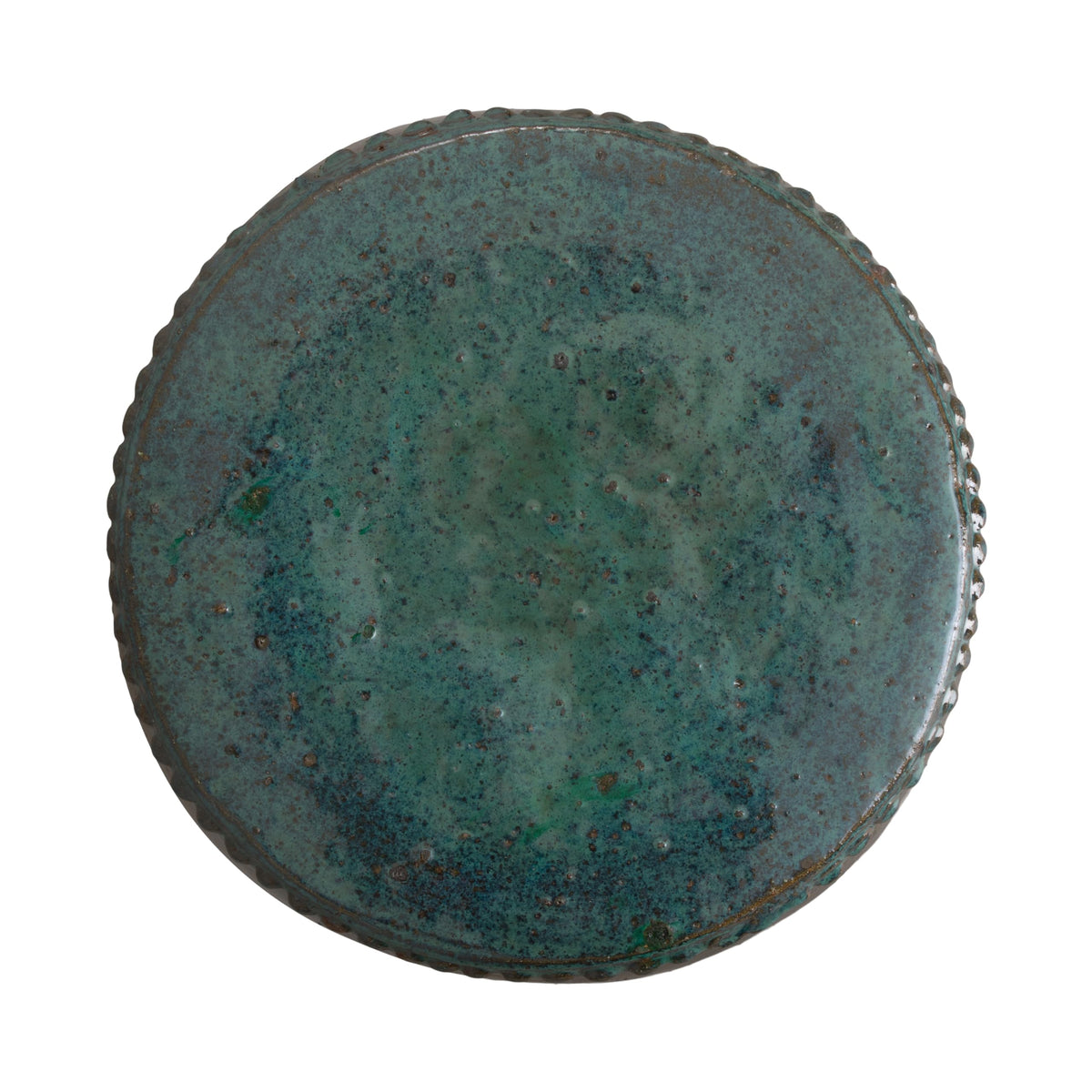 Teal Round Ceramic Garden Stool U50600