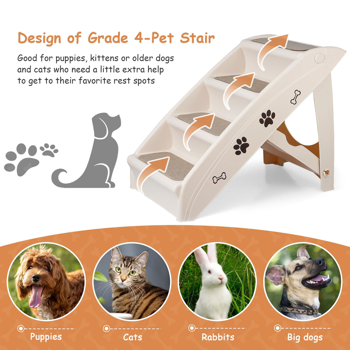4-Step Non-Slip Dog Stairs M39199