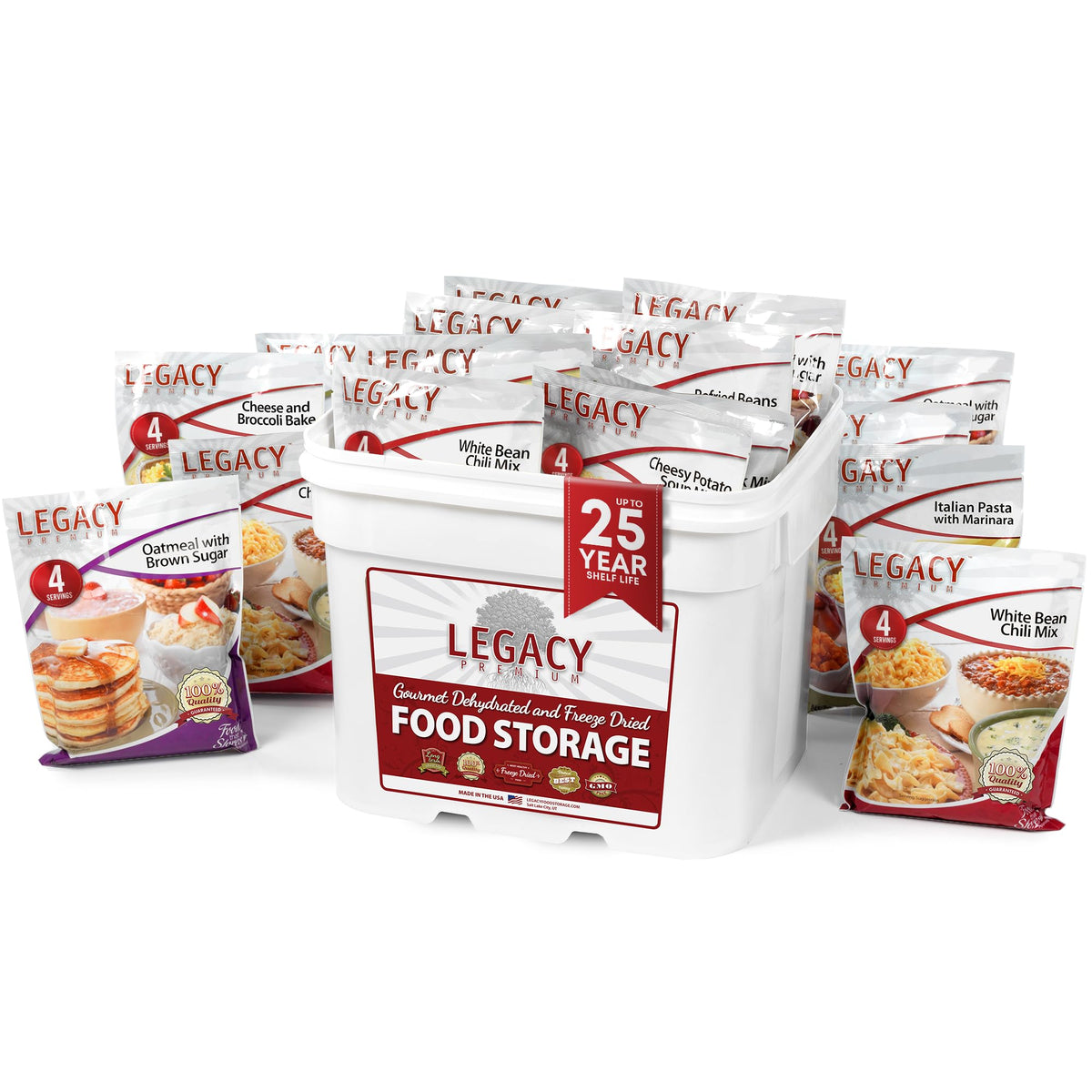 120 Serving Freeze Dried Emergency Food Supply Bucket D16412