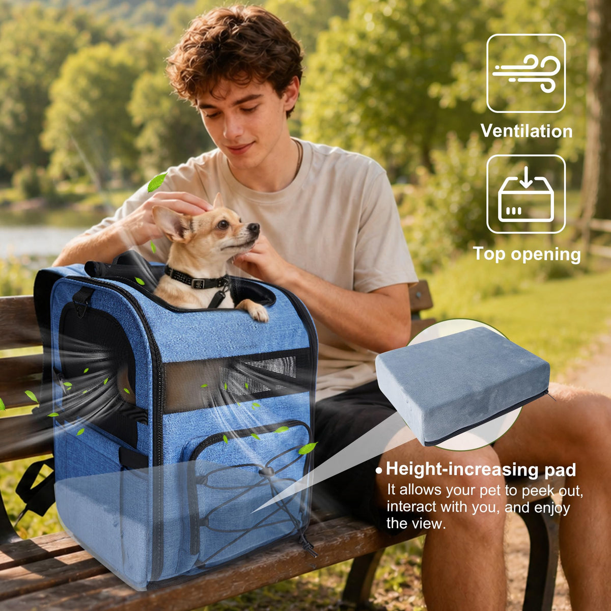 Blue Pet Carrier Backpack G768