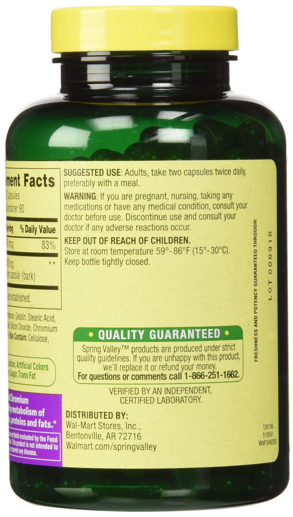 Cinnamon 500mg Plus Chromium 2 Bottles of 180 Capsules R568969