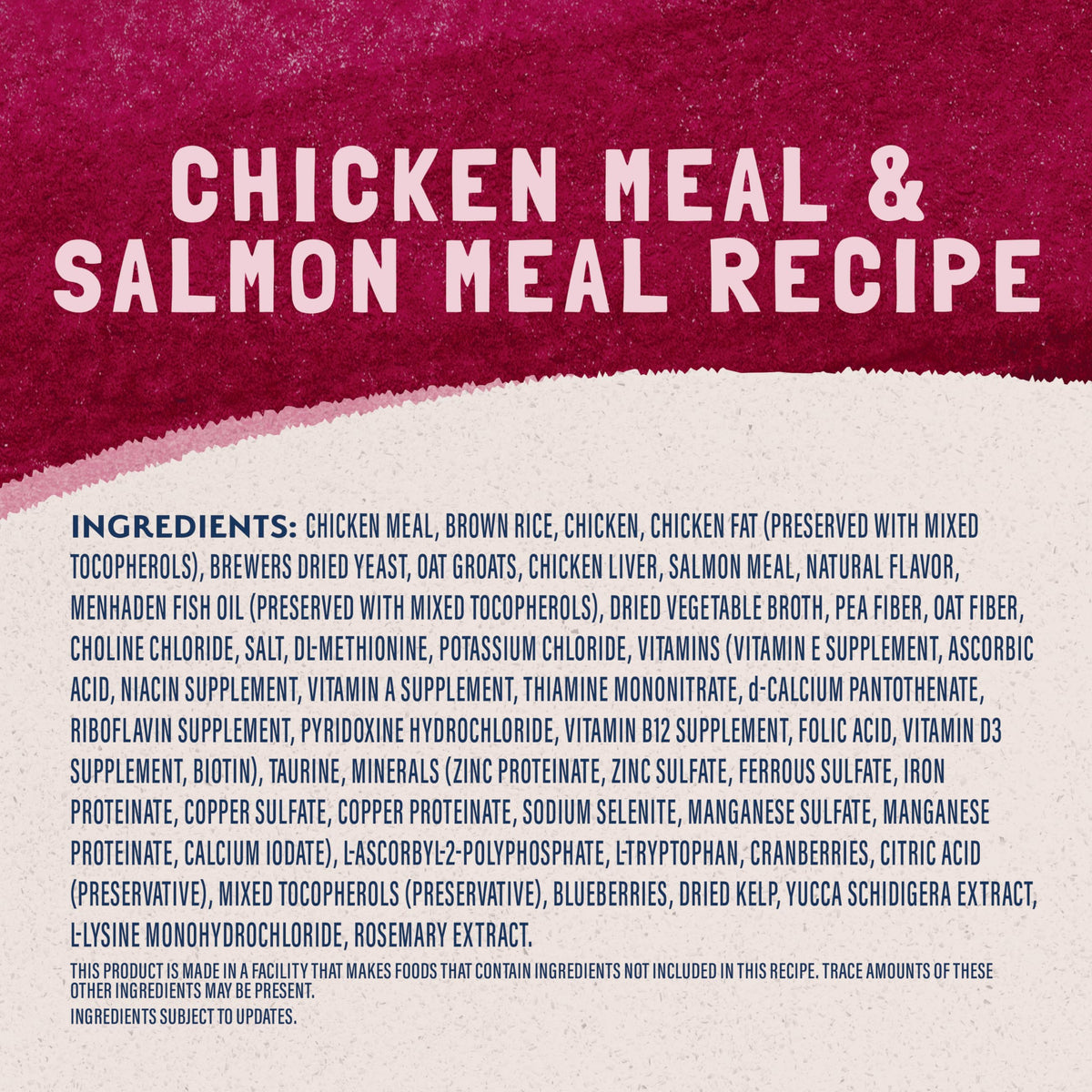 Dry Cat Food Chicken Meal & Salmon Meal 15 lb S613