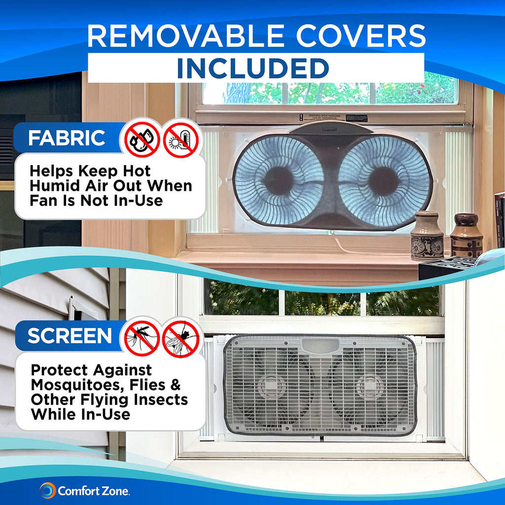 9-Inch Smart WiFi Twin Window Fan with App & Voice Control L155