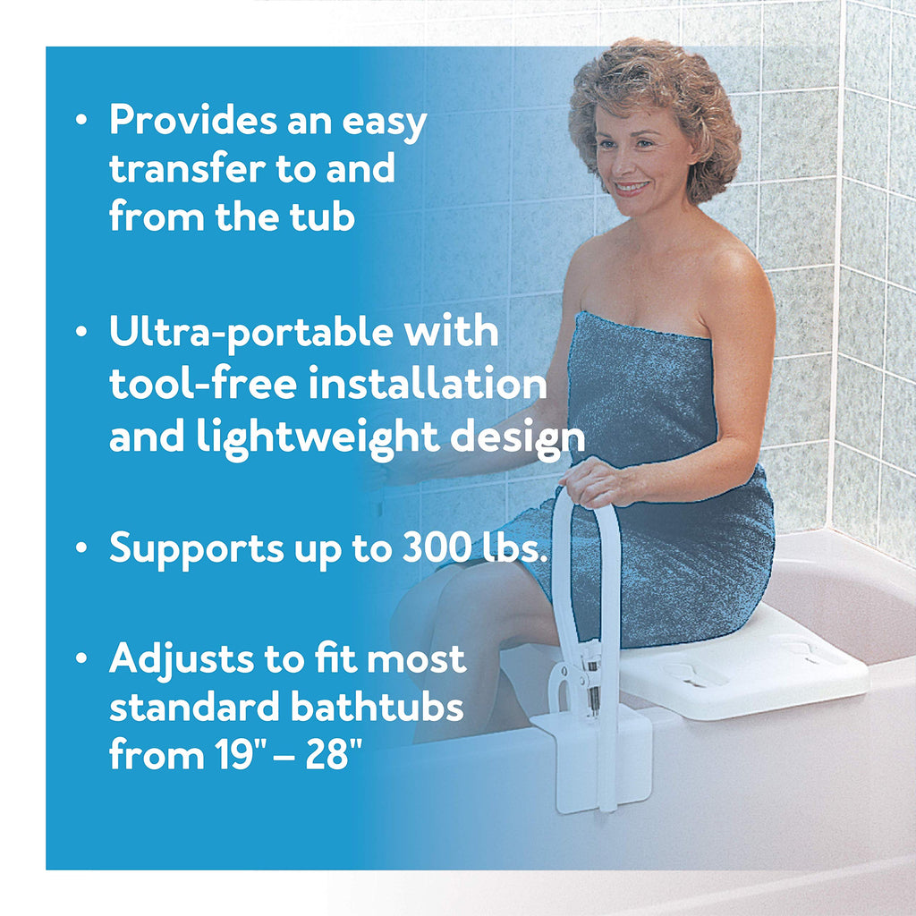 Portable Shower Bench with Adjustable Width and 300 Pound Weight Capacity I775