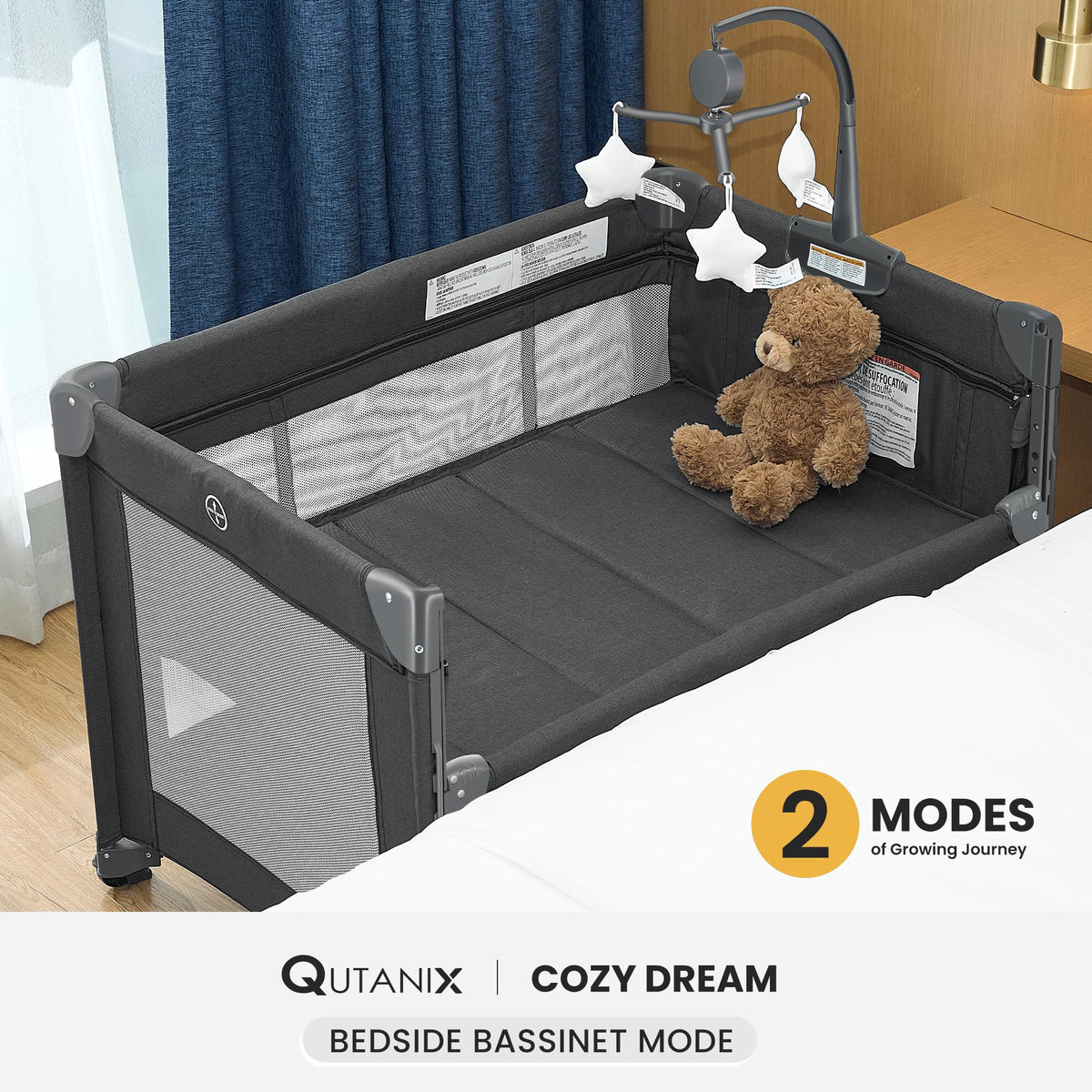 2-in-1 Pack and Play with Mattress, Bassinet and Playpen Z4183